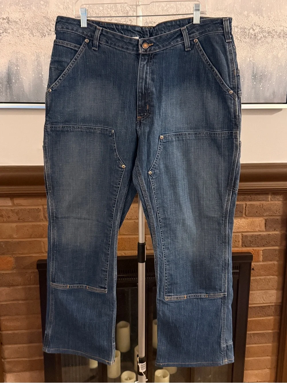 Carhartt Women's Relaxed Carpenter Jeans in Faded Blue Denim